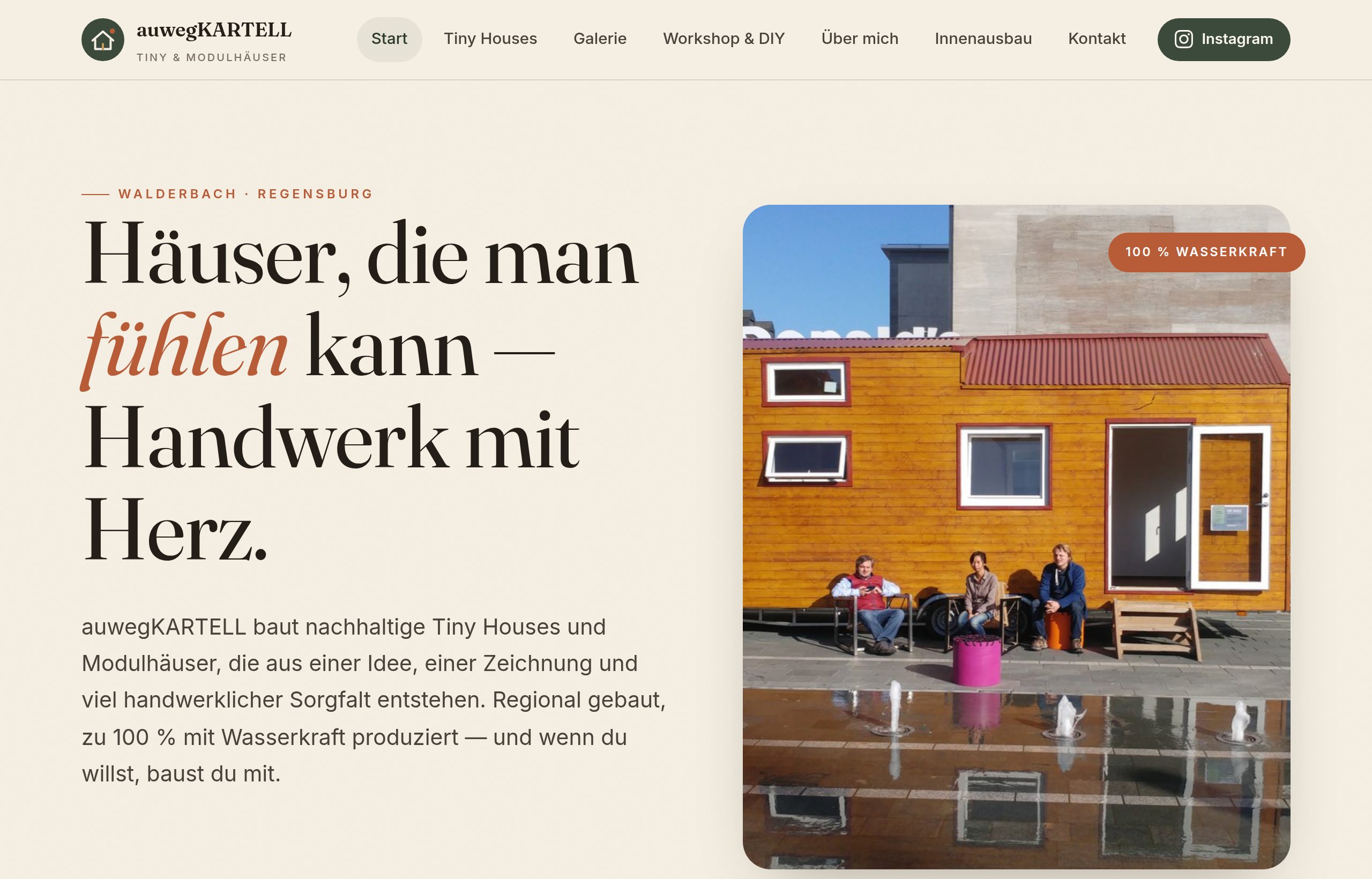 Website von auwegKARTELL – von simple-content entwickelt