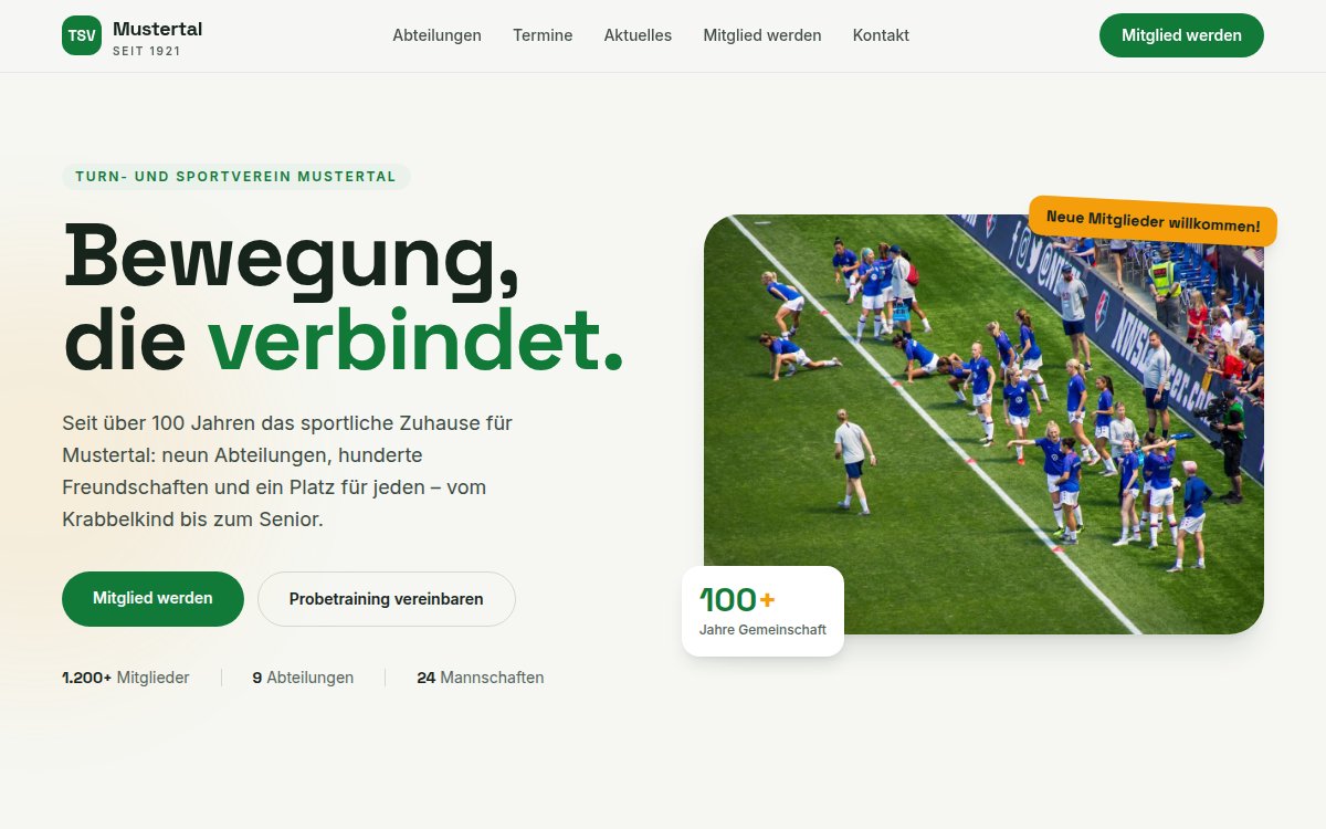 Demo-Website TSV Mustertal – Verein